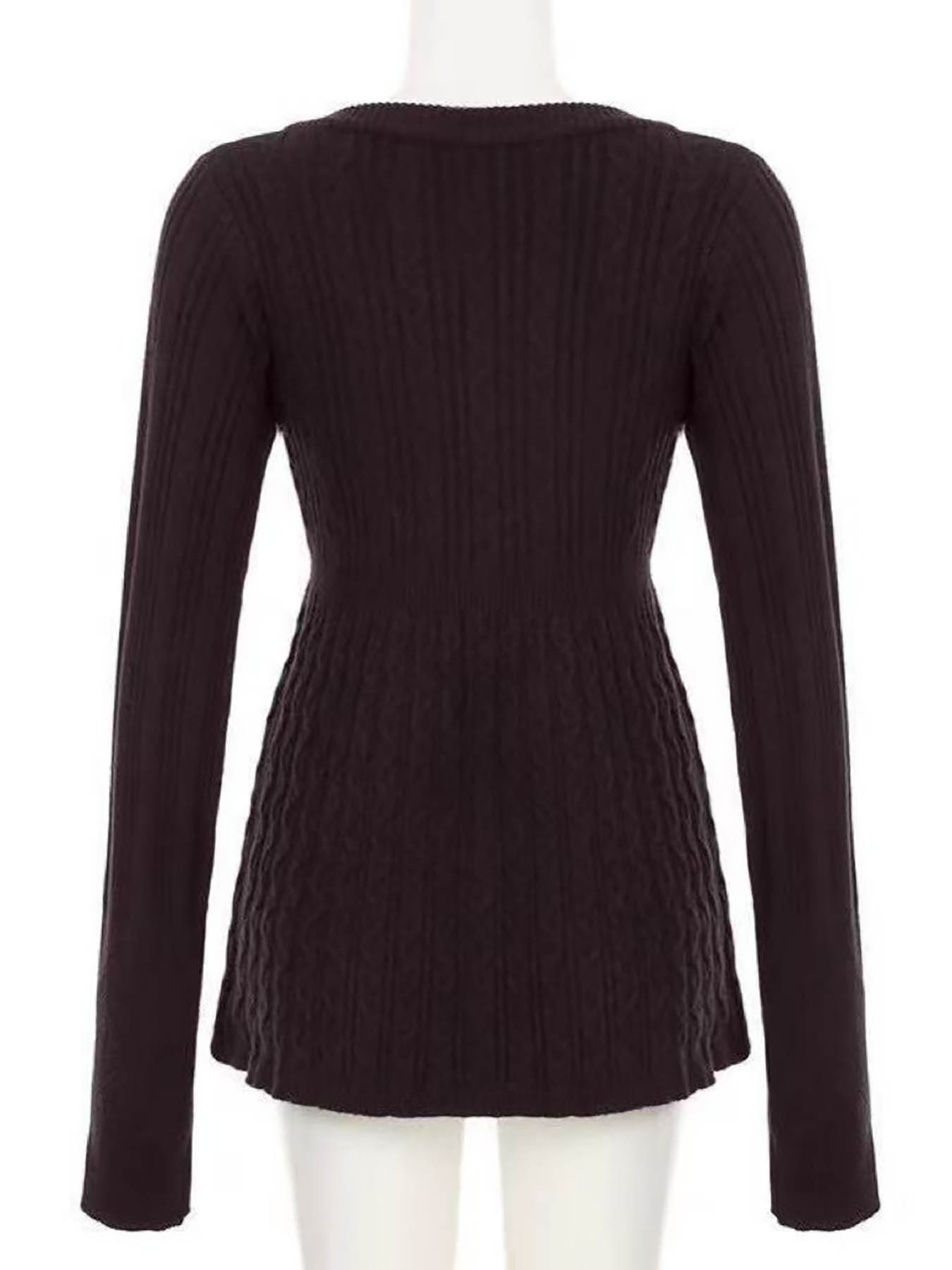 Women's Y2K Vintage Sweater, Soft Long Sleeve V-neck High Waist Knitwear for Women