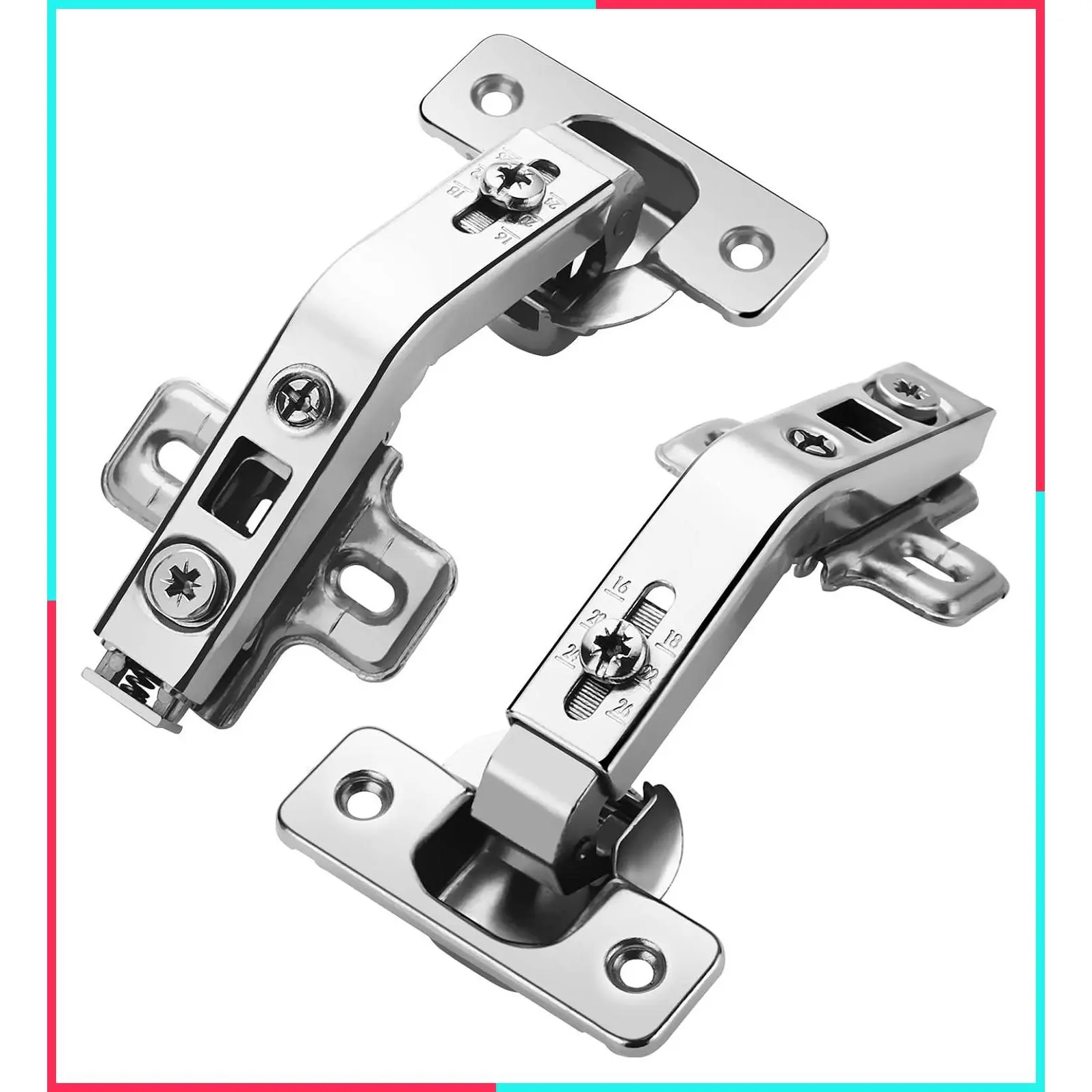 2 Pack 135° Lazy Susan Hinge, Full Overlay Concealed Hinge for Corner Kitchen Cabinet Replacement Hardware, Cupboard Folded Door