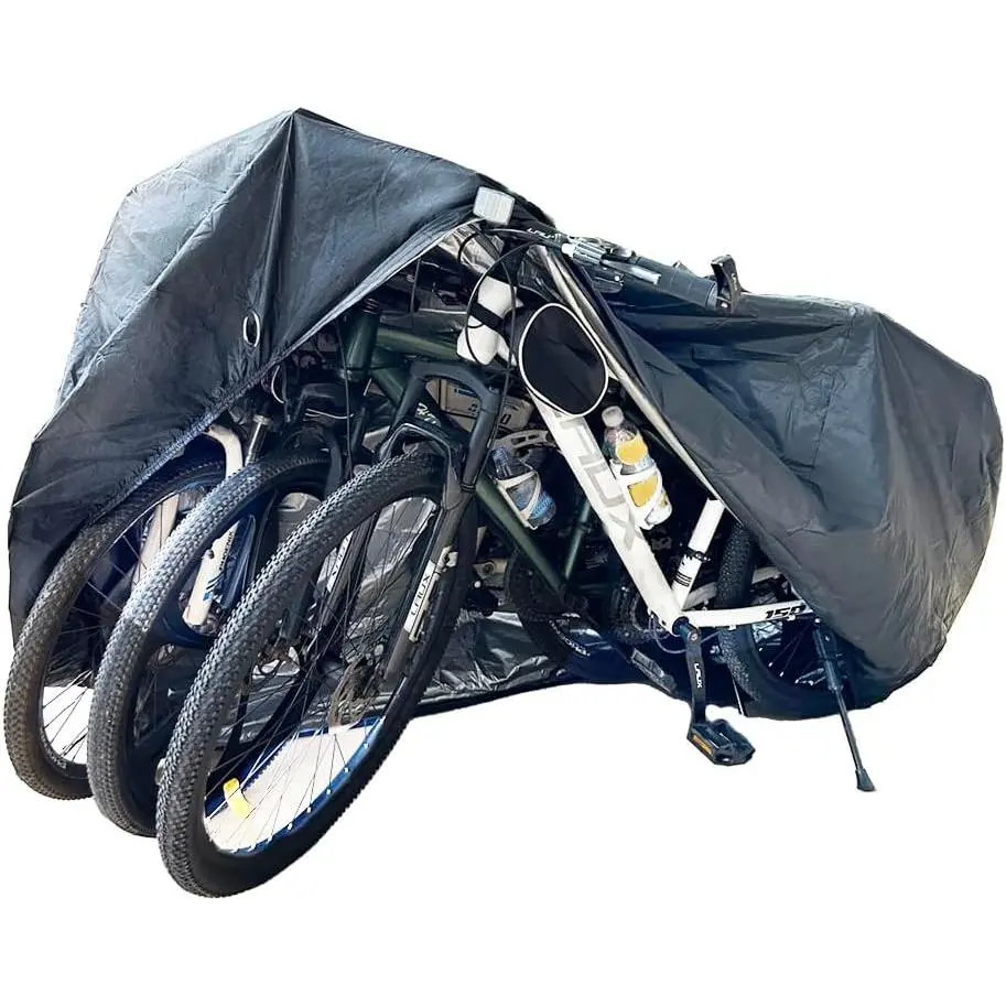 2XL Large Outdoor Bicycle Cover for 2-3 Bikes, Bicycle Accessories with Lock Hole, Elastic Bands, Oxford Fabric for Outdoor Storage of Mountain, Road, Electric Bikes (79x35x44"), Large Fit