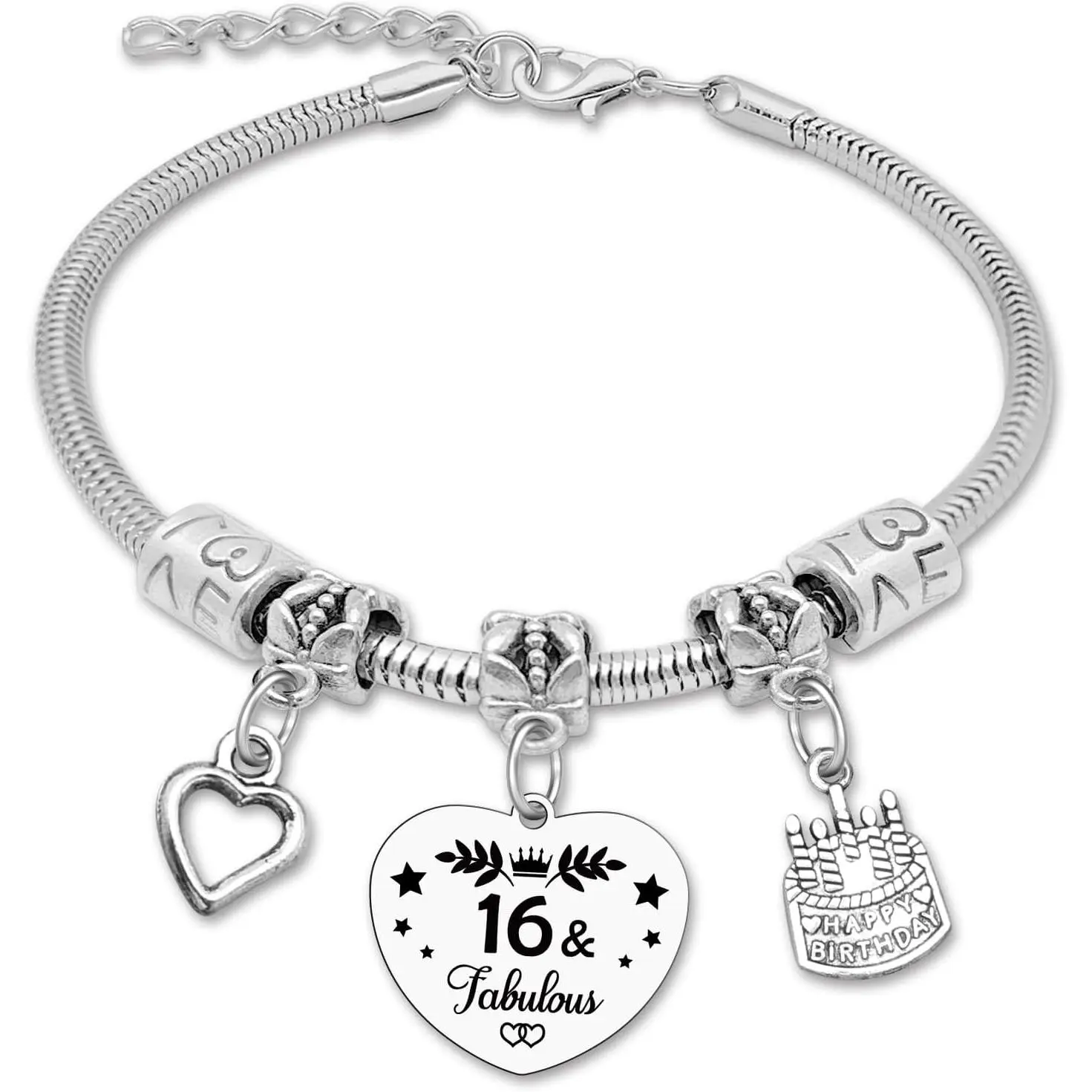 13th 16th 21st 30th Birthday Gift Bracelet for Women 13 16 21 30 Year Old Birthday Bracelet Valentine Gifts Stainless Steel