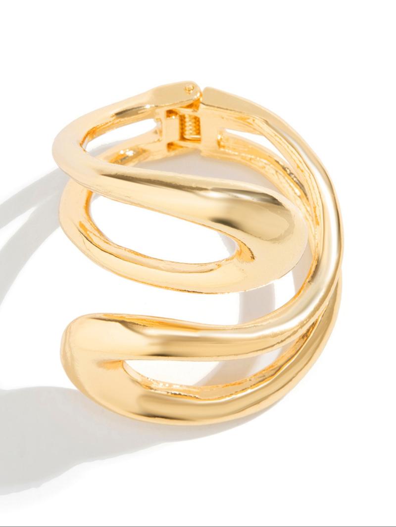 Women's Temperament Geometric Design Cuff Bangle, All-match Jewelry for Women for Party, Daily Clothing Decor, Exquisite Jewelry for Birthday Gift, Elegant Minimalist Bangle