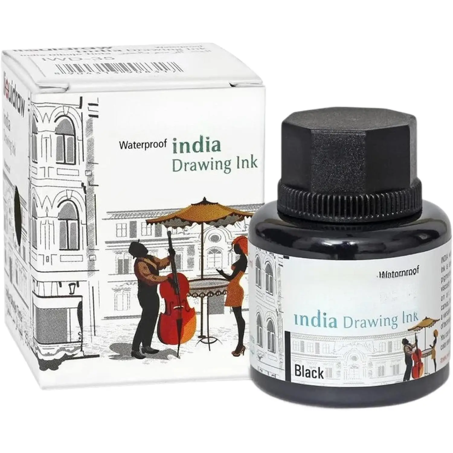 Black Drawing India Ink - 1.18 fl oz / 35 ml | -Have Artist  | ,  & Permanent | Suitable for Pens & Brushes | Use  Paper Board, Canvas, Fabric and