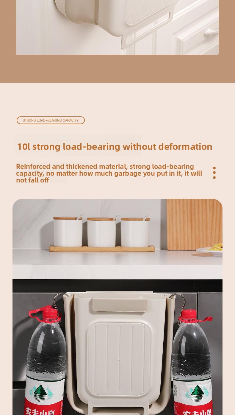 Foldable Trash Can for Home Kitchen Cabinet Hanging Garbage Storage Thickened Large Caliber Multifunctional Trash Can