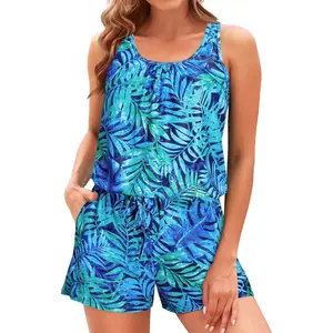Romper One Piece Swimsuits with Short - Won Boyleg with Pockets Modest Bathing Suit 2025 Swimwear