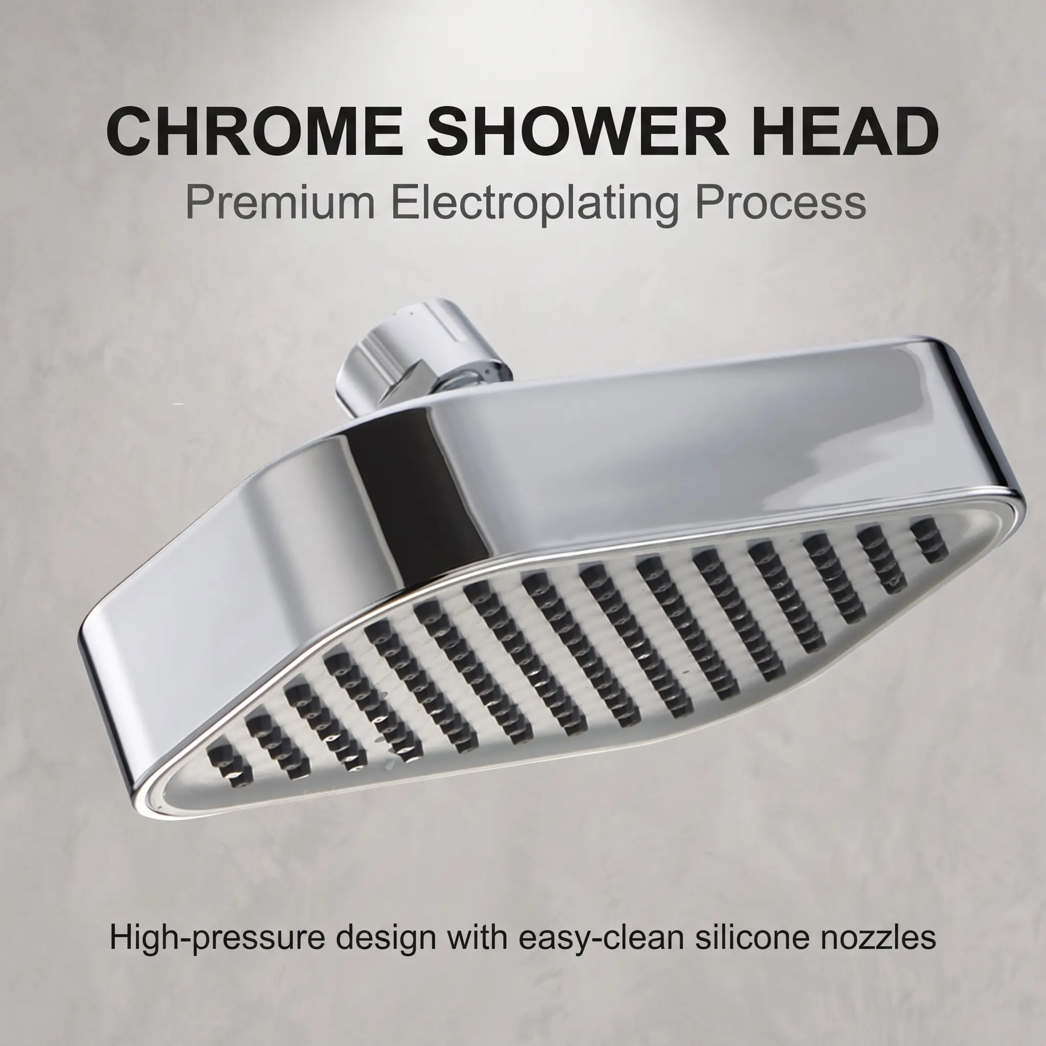 High-Pressure Rainfall Shower Head with Sleek Chrome Finish, Wall-Mounted Rectangular Spray Coverage, Luxury Bathroom Accessory, High Pressure Showerhead, High Pressure Shower Heads