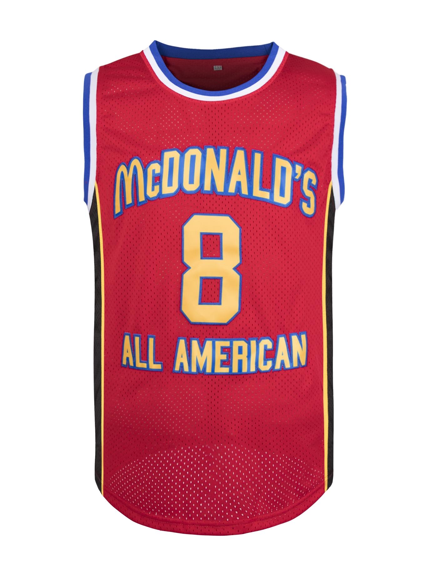 Men's Kobe Bryant 8 Embroidery Basketball Jersey, Loose Sporty Breathable Quick Drying Jersey, Casual Basketball Top for Men