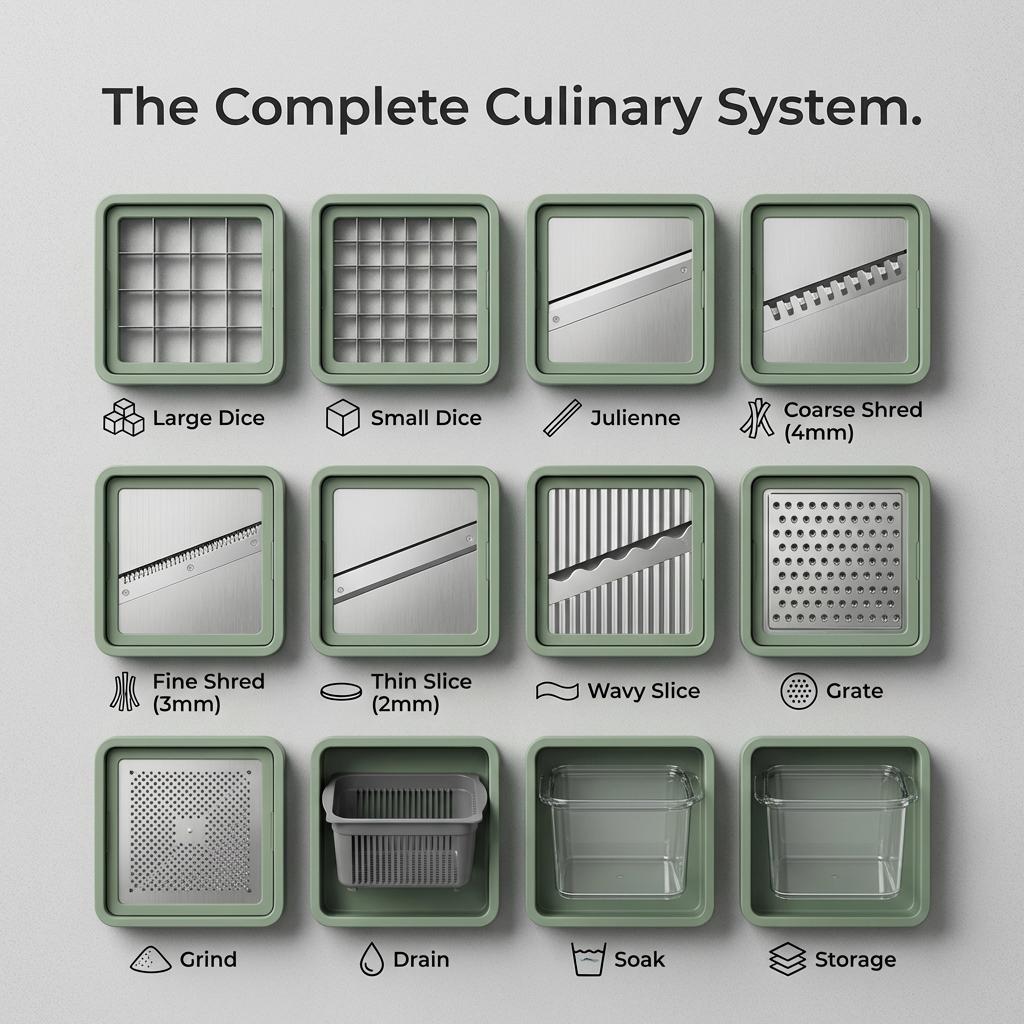 The Pro-Lever 7-in-1 Vegetable Chopper| Ergonomic High-Efficiency Dicer & Slicer| Heavy-Duty Stainless Steel Blades| Effortless Meal Prep for Modern Kitchens