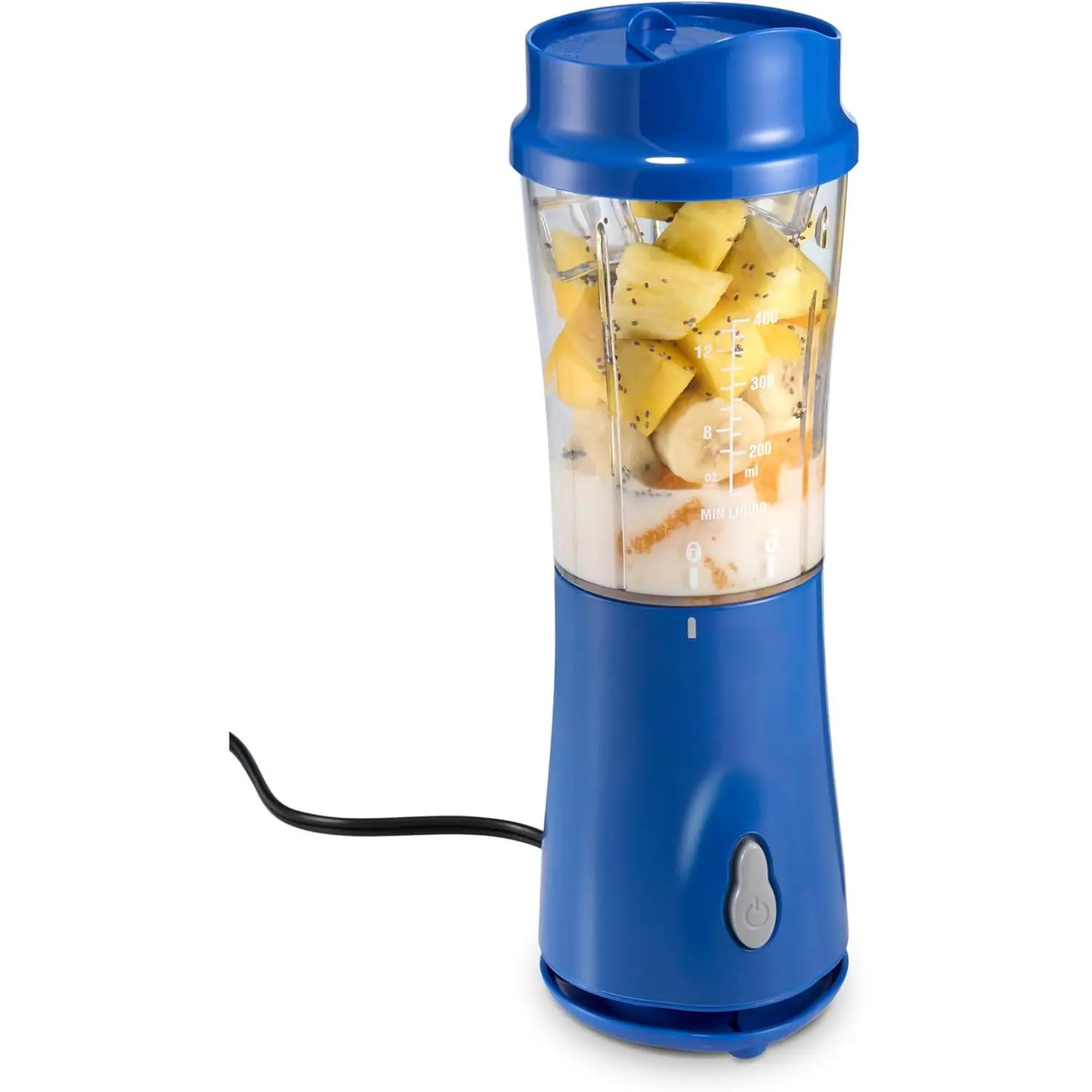 Compact Portable Blender with 14oz BPA-Free Travel Jar & Lid, Durable Stainless Steel Blades, Blue 51132G – Ideal for On-the-Go Travel Users (Home Supplies)