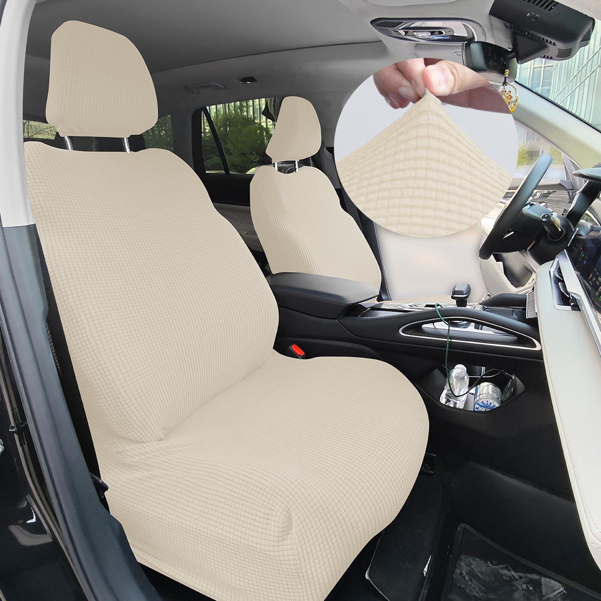 Solid Color Car Front Seat Cover & Headrest Cover, Dustproof Elastic Car Seat Protector, Universal Interior Seat Cover for Car & SUV