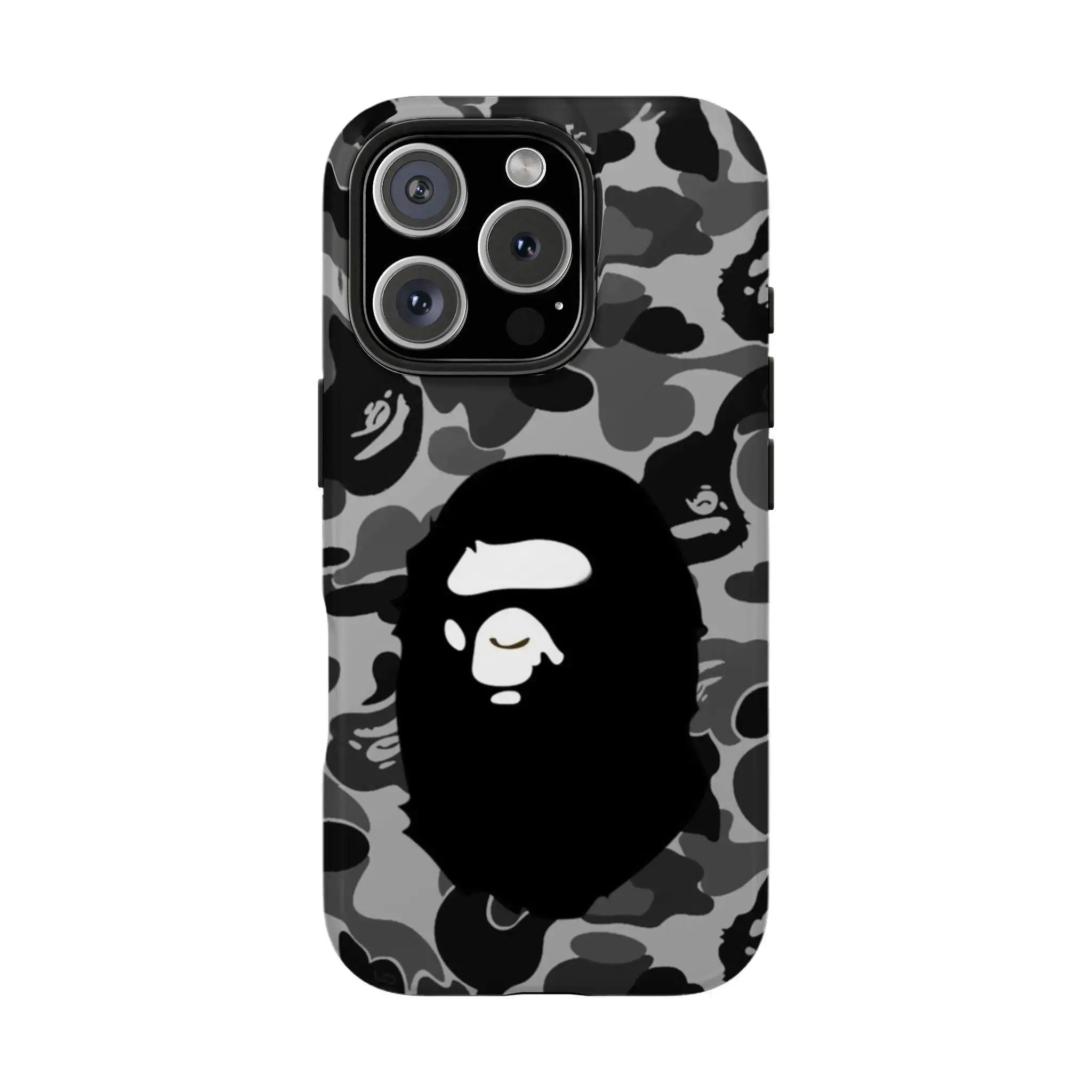 Bape Protective Camo Streetwear Smartphone Case, Handheld Cellphone Shell for iPhone 11-17 Pro Max/Plus & Samsung Galaxy S23-25 Devices