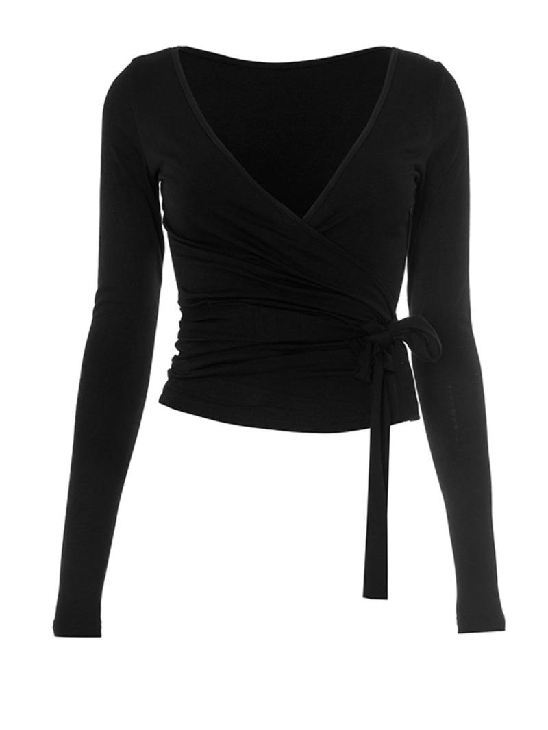 Women's Fashion Solid Color Tie-Front Top, Long Sleeve Sheer Lace Cardigan, Lightweight Spring & Fall Layering Piece, Casual Wear