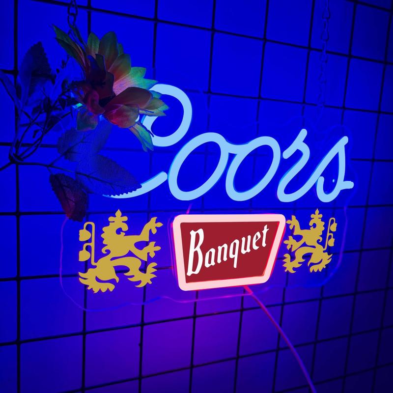 Banquet Beer Neon Sign, USB Powered LED Neon Light, Decorative Neon Sign for Home Bar Pub Restaurant, Wall Decorative Light