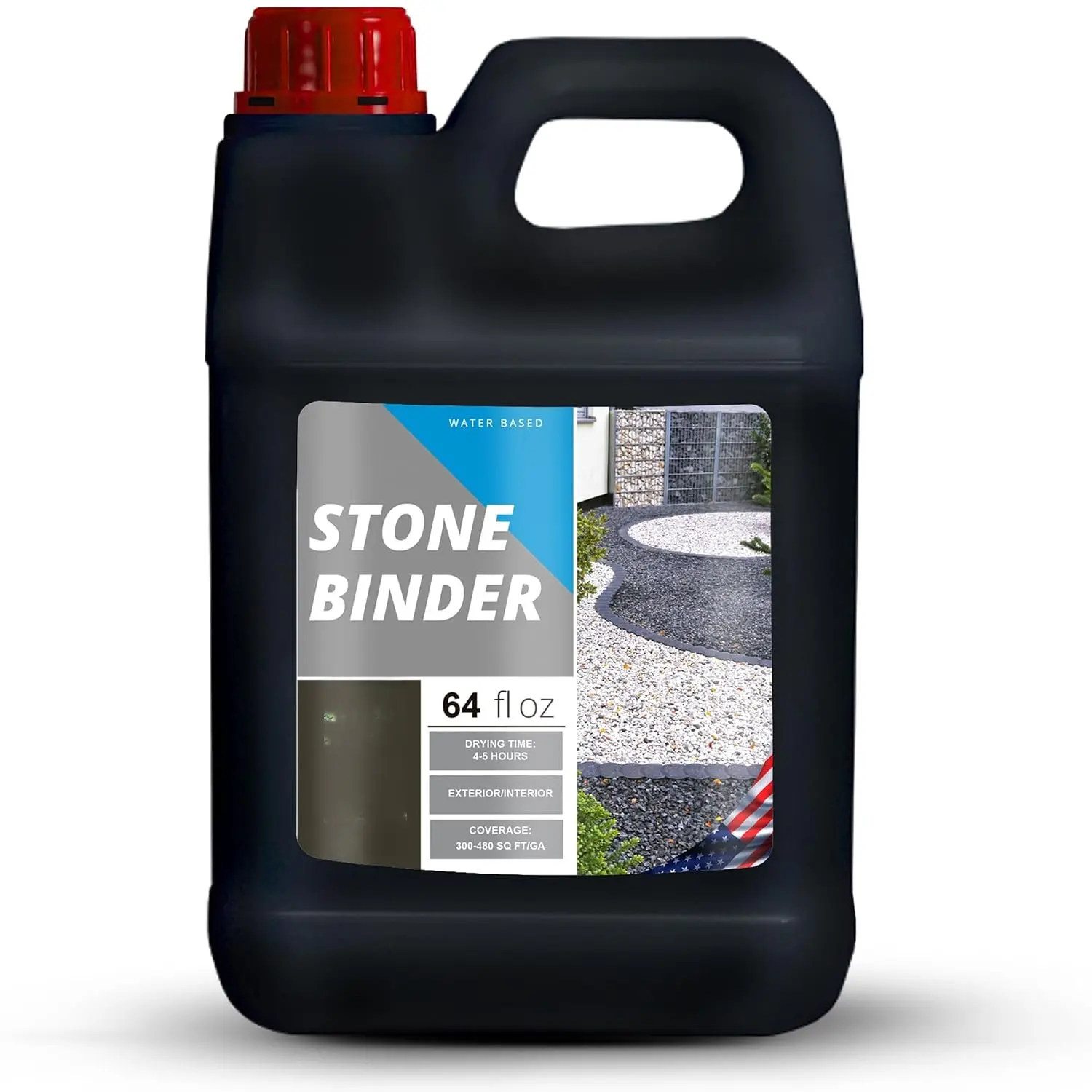 Functional Aggregate Binder - Gravel & Stone Stabilizer, Drainage Aid, Sunlight-Safe for Garden Rocks Landscaping (64 OZ) with Both Uses