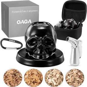 Whiskey Smoker Kit with Torch - Portable Bag, 4 Wood Chips, Cocktail Smoker Infuser Kit, Old Fashioned Drink Smoker Kit, Birthday Bourbon Whiskey Gifts for Men, Dad, Husband (NO Butane)