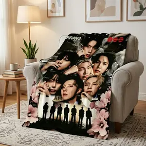Arirang Blanket Soft Throw for Adults And Children, New Album WouldTour Plush Cozy Warm Flannel Blanket, Bed Sofa Living Room Travel Home Decor Gift