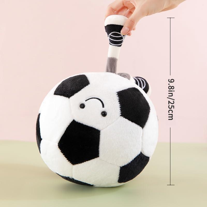 11.76inch Football Plush Toys Soft Stuffed Sports Plush Balls Cute Fun American Soccer Doll Toys with feet Creative Football Spherical Decor Throw Pillow for Christmas Kids Gift (Football)