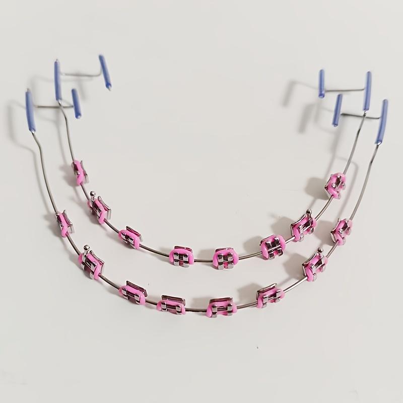 Colorful Temporary Teeth Decorations |                      Braces with Rubber Bands & Stainless Steel |                       Vibrant Party Style for Halloween, Thanksgiving, Christmas |                       Durable, Easy-to-Use Beauty Retouching Gear M