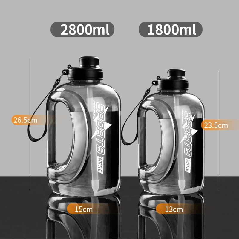 Large capacity plastic cup ton ton bucket double drinking port sports fitness kettle men's outdoor portable water cup bike bottle