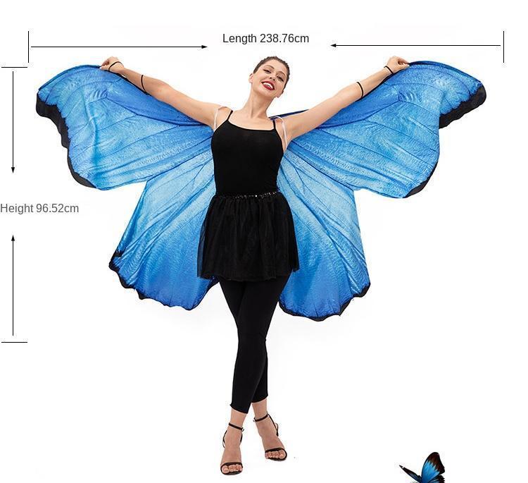 Blue Butterfly Cloak Skeleton Jumpsuit Halloween Cosplay Costume Witch Bodysuit Women Catsuit Funny Carnival Performance Outfit