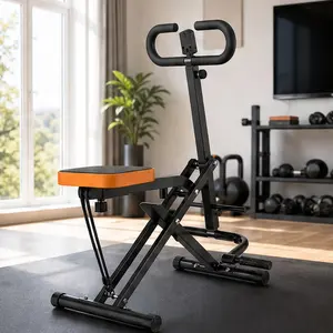 ARCH Squat Machine for Home Gym, Assist Trainer for Glutes Workout Foldable with Resistance Bands, Butt Thighs Ab Back Leg Press Hip Thrust, Adjustable Seat Digital Display, Black ABS Rubber Steel, 250lbs Capacity, Black Color Options