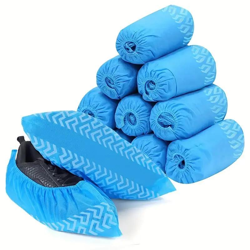 50pcs Non-Woven Shoe Covers, Breathable and Slip-Resistant, Waterproof and Dustproof, Durable Adult Size for Home Visits and Outdoor Use