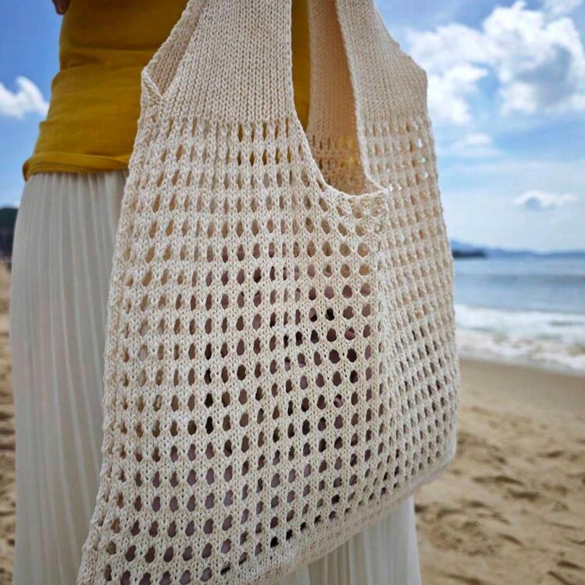 Back To School Season Plus Size Women Handbag, Women's Crocheted Tote Bag Knitted Shoulder Bag, Vintage Hollow Out Woven Large Capacity Floral Decor Tote Bag Crochet Bag Summer Beach Tote Bag for Student, Working and Traveling