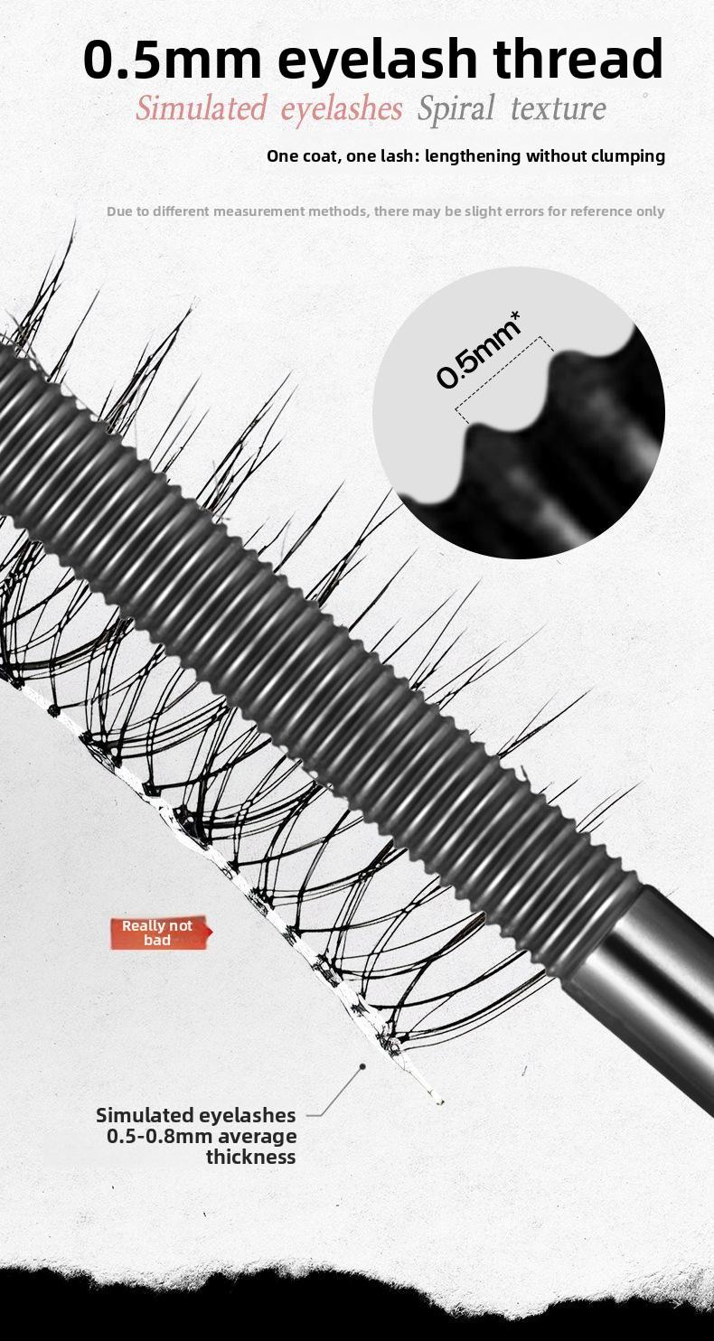 Tubing Mascara Primer – Lengthening & Curling, No Smudge, Natural Waterproof, Washes Off with Warm Water | Spiral Brush + Steel Tube