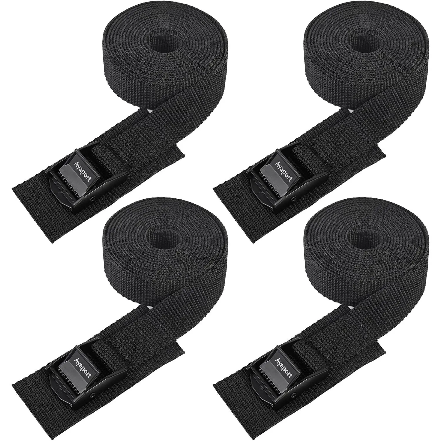 Lashing Straps Car Roof Rack Straps Cam Strap for Kayak, SUP, Canoe, Surfboard Packing Black 4 Pack