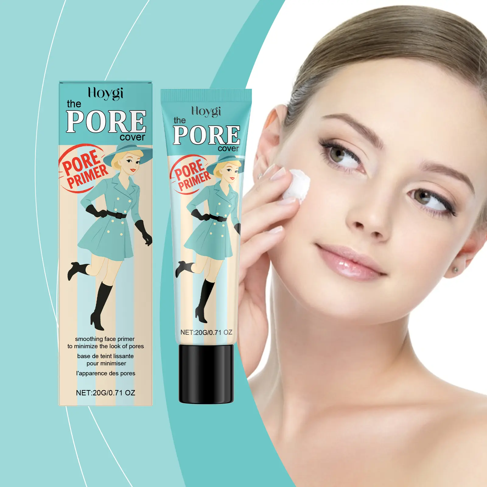 Moisturizing Primer Infused Triethanolamine, Hyaluronic Acid & Vitamin E Smooth Pores Hydrating Brightening Base Cream Create Natural Flawless Makeup Look, Perfect Birthday Christmas Valentine Holiday Gift For Daily Makeup