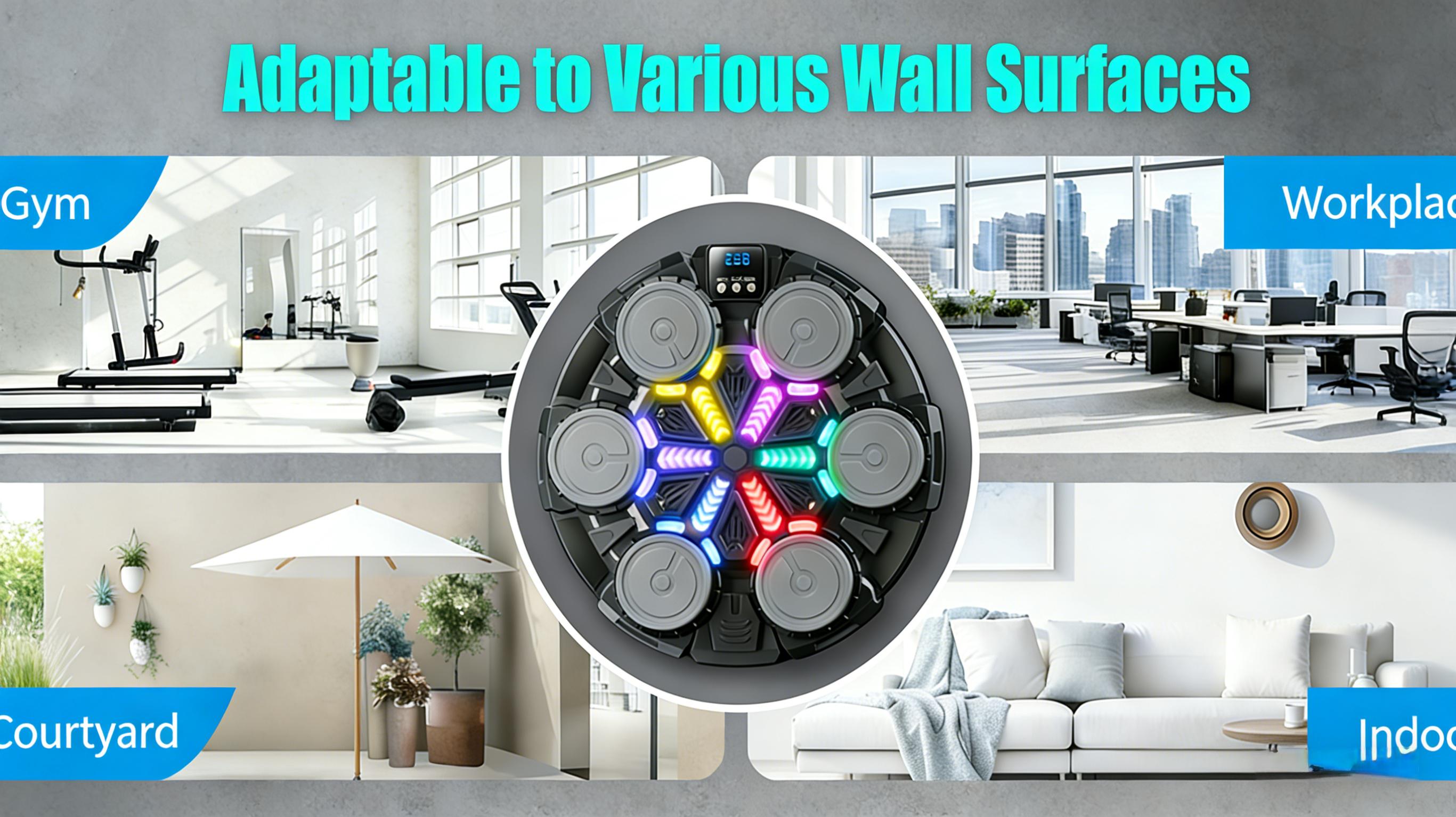 Music Boxing Machine for Kids and Adults, Wall Boxing Punching Pad with Bluetooth & Rhythm Lights, 3 Speed Modes, Home Fitness Boxing Equipment with Gloves for Boys Girls Teenagers