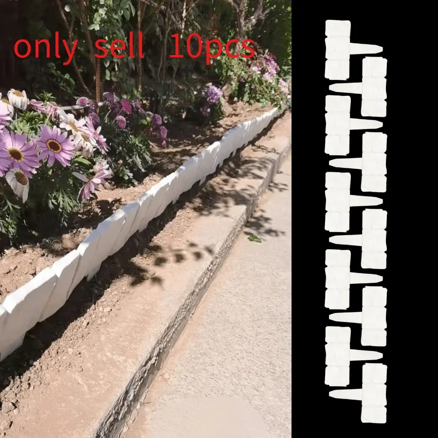 10pcs-Plastic Fence Fence Garden Fence Garden Fence, Foldable Patchwork Small Fence Garden Landscape Edge Border, Yard, Lawn, Yard, Autumn Decoration, Easy to Install Outdoor Vegetable Garden Lawn Landscape Divider Fence Decoration