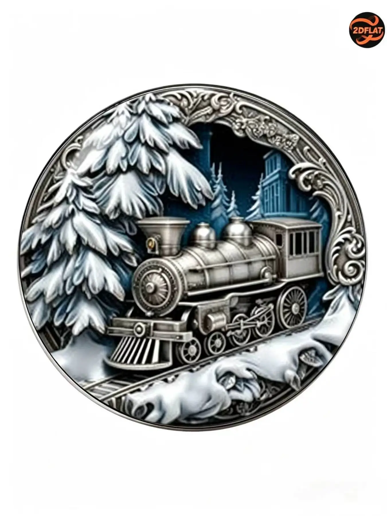Vintage Steam Train Pin, Winter Snow Scene Enamel Badge, Men's Suit Lapel Accessory, Unique Backpack Clip, Metal Craft Collectible, Holiday Gift