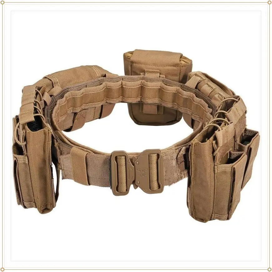 Battle Belts for Men Tactical: Tactical Heavy Duty Belts Law Enforcement Airsoft Utility Belt with Pouches  (Selfie Accessories)