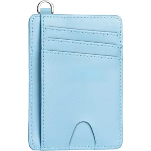 Slim Minimalist Front Pocket Wallet, RFID Blocking Credit Card Holder Wallet with Detachable D-Shackle  Men Women New model