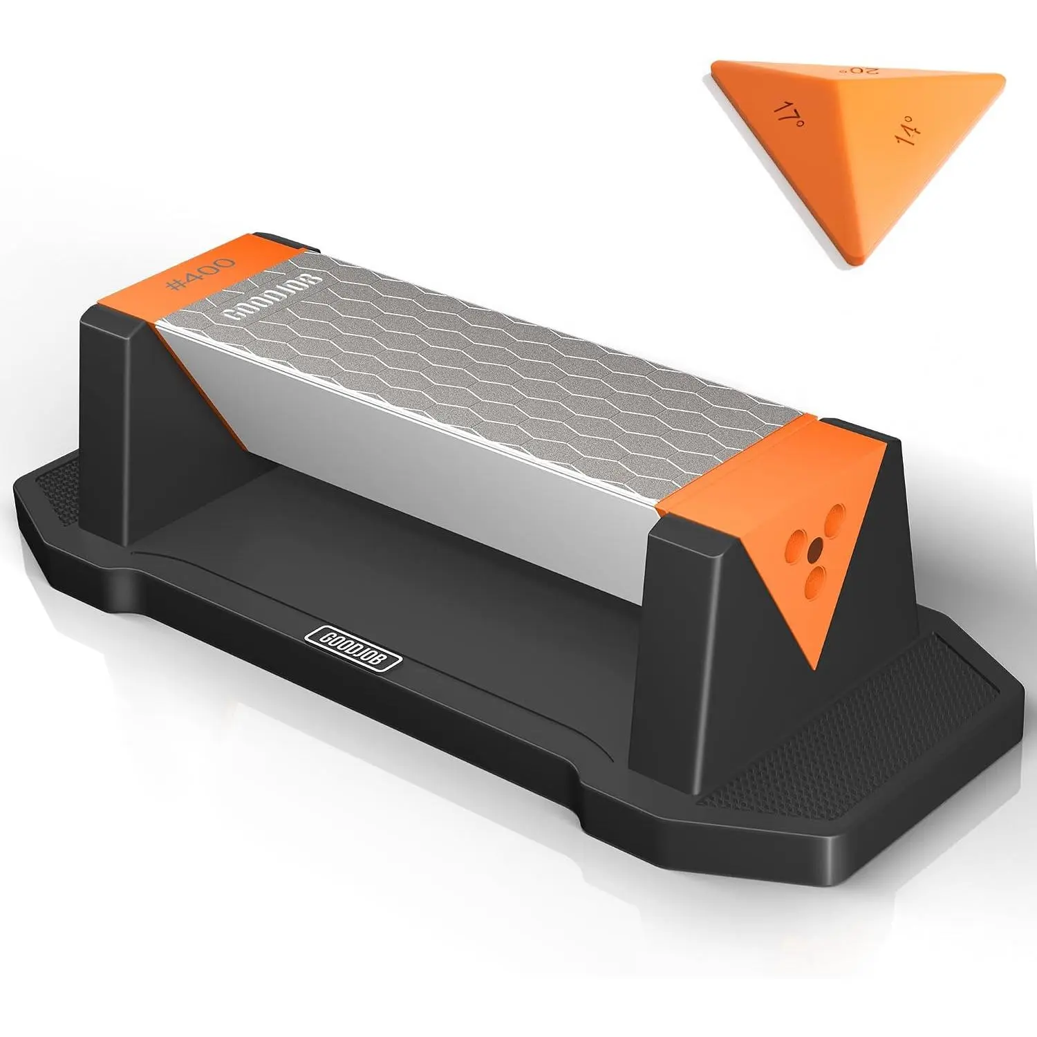 3-Sided Diamond Knife Sharpener with 400/1000/8000 Grit, Multi-Angle Tool for Kitchen Knives and Household Use