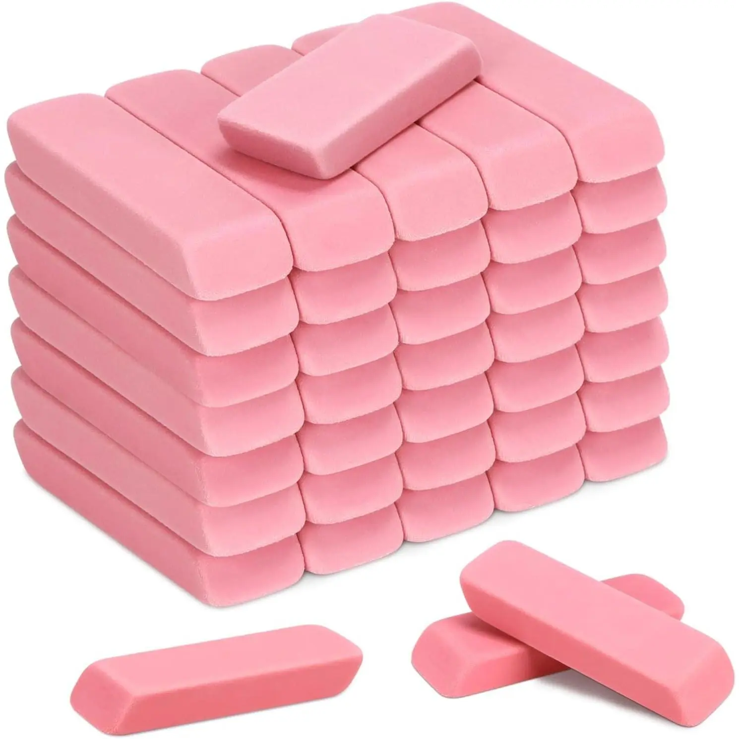 144 Pack Pink Bulk Erasers for Art, School and Office Use, Suitable for Classroom