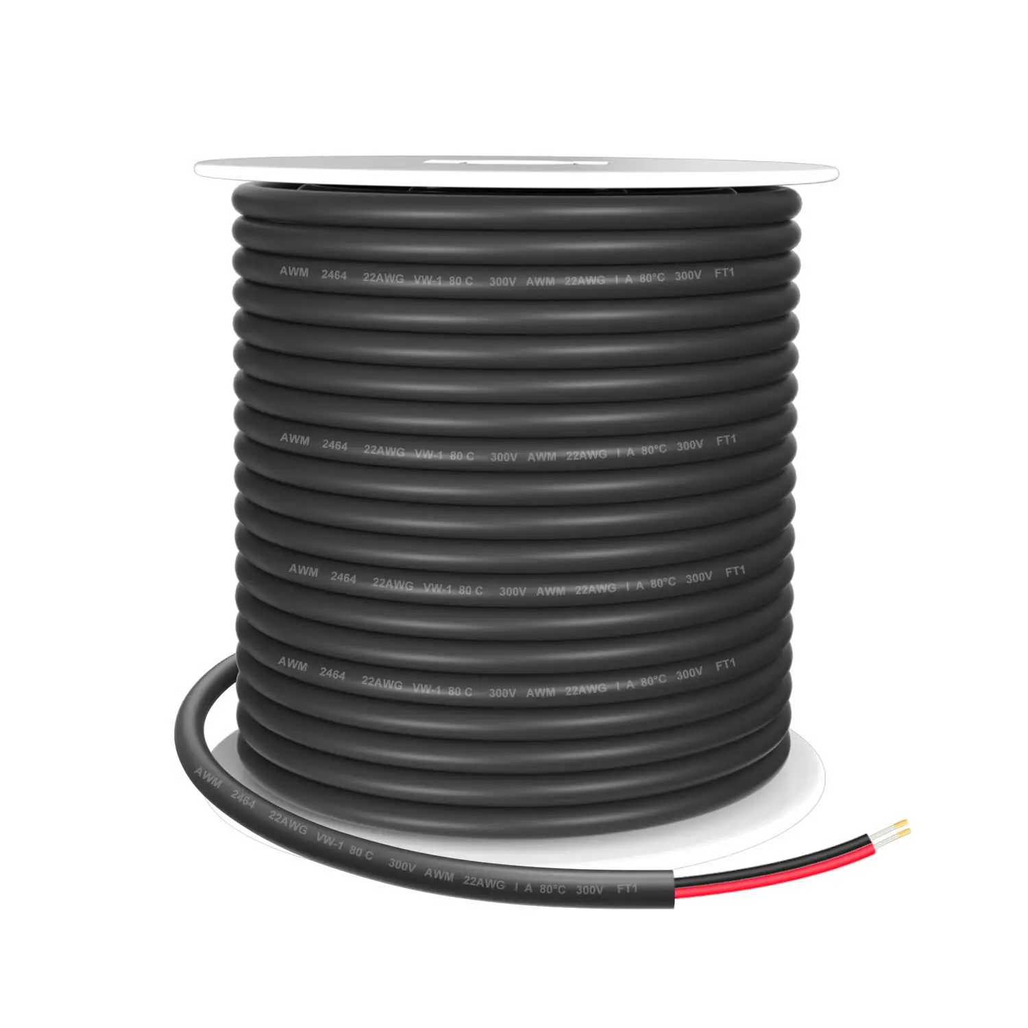 100FT/30M 22 Gauge 2 Conductor 22AWG Electrical Wire Stranded PVC Tinned Copper Cord Flexible Low  LED  for LED Strips Lamps Lighting Automotive