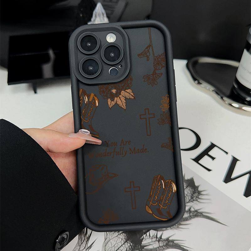 Western Religion Pattern TPU Phone Case for iPhone 17 15 16 14 Pro Max 13 12 11 XR XS Plus Air E Shockproof Drop Protection Rugged Durable Silicone Cover Cellphone Protective Casing