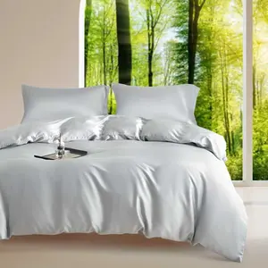 Size Duvet Cover Set 3- -  Lyocell Tencel Bedding Set, Silky Smooth & , Temperature Regulating for Hot Sleepers (Grey, 104x90 Inches)