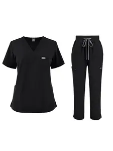 Multifunctional Solid - Color Women's Uniform Stretchable Quick - Drying Used As Nurse's Work Clothes in Hospitals, Beauty Salon Doctor's Outfits and Nursing Home Nurse Uniforms