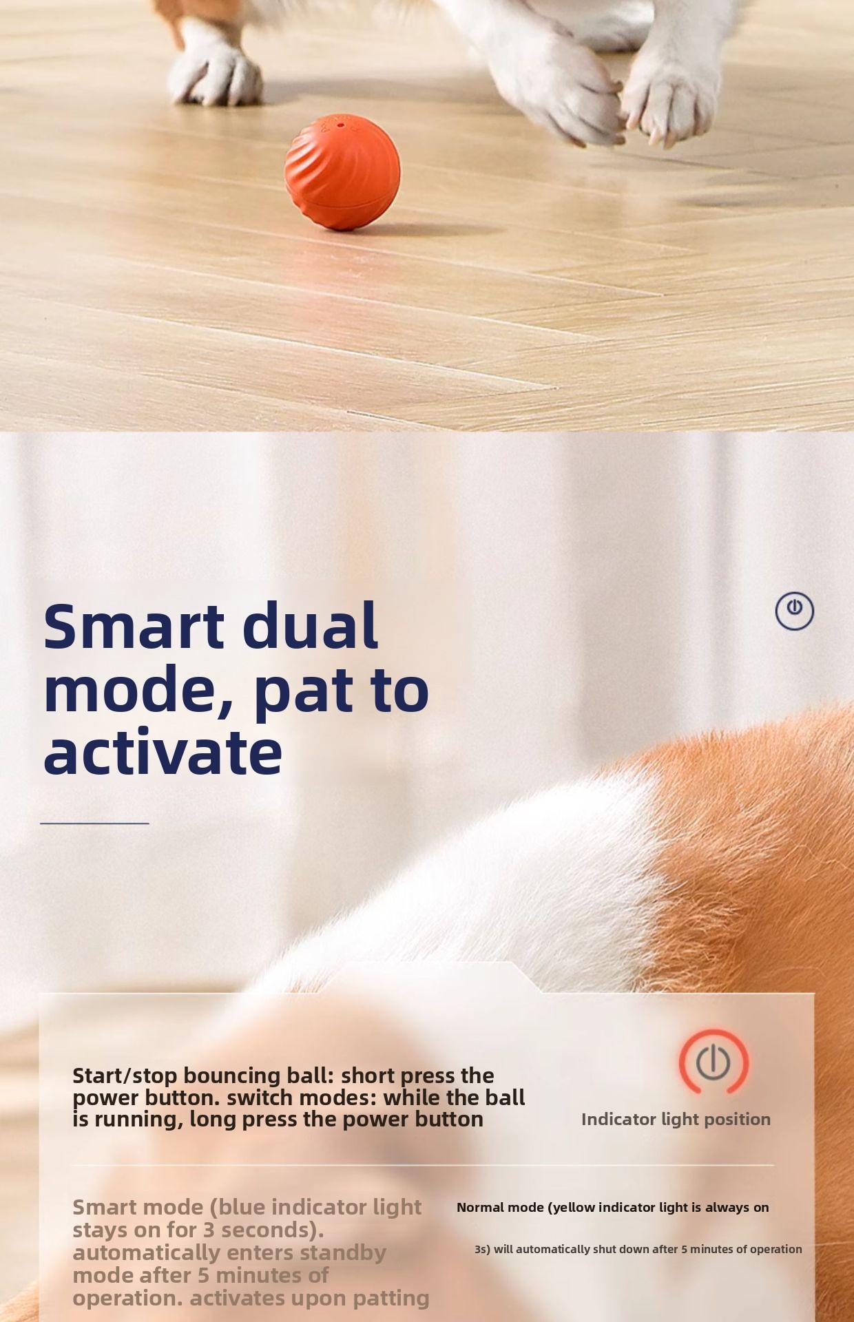 Gravity Jumping Ball Smart Rechargeable Pet Toy Automatic Rolling Interactive Chase Ball for Dogs Cats Livestock Prod with Flexible Shaft pet stuff dog pepper spray dog bugs detector reverse slow feeder shaped harness raised food bowl surprise gift k9