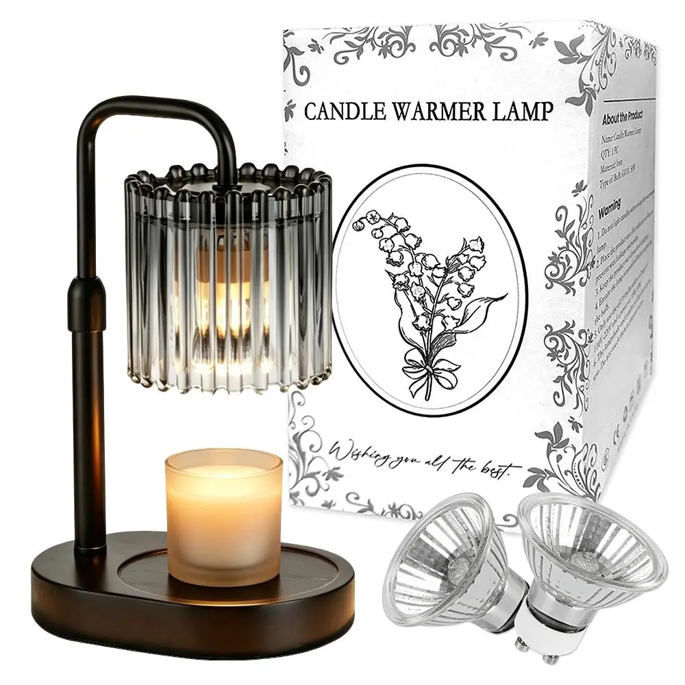 Candle Aroma Warmer Lamp, Lily of the Valley Decor Lamp, Height Adjust Timer, Includes 2 Bulbs Packed, Flameless Scent Lamp for Indoor Bedroom Bathroom Aesthetic