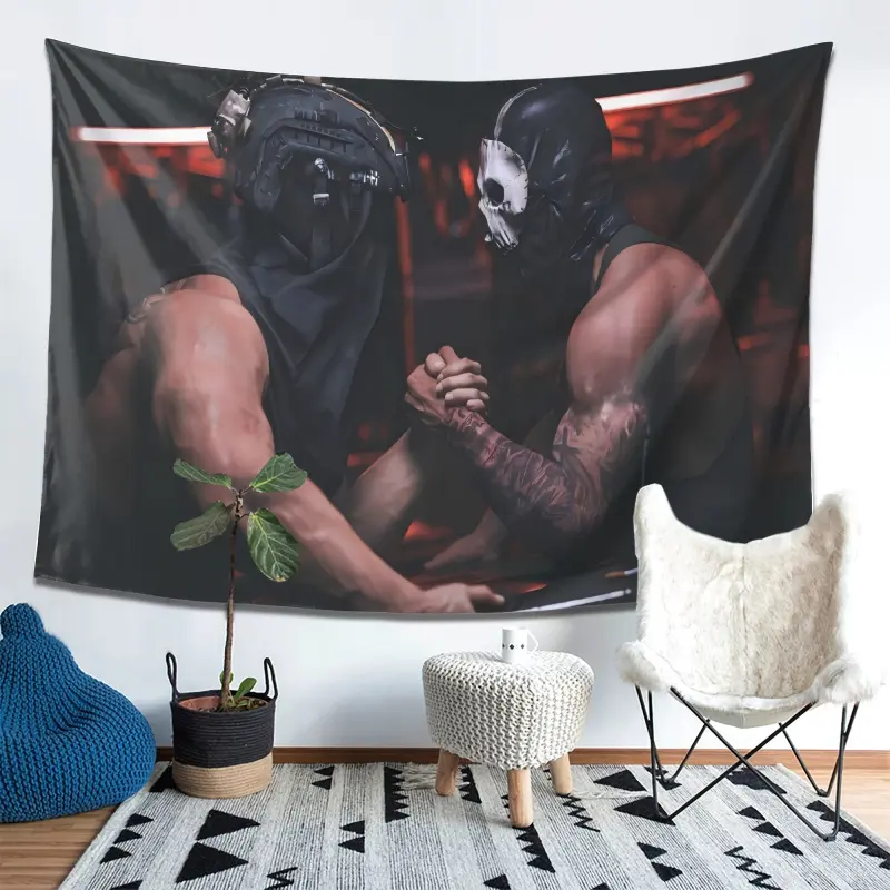 A Cool Tapestry, Decorative Tapestry Featuring Konig And Ghost from COD,Perfect for Holidays And Birthdays,Ideal for Decorating Living Rooms, Bedrooms, Offices, And for Wall Hangings Or Party Decorations