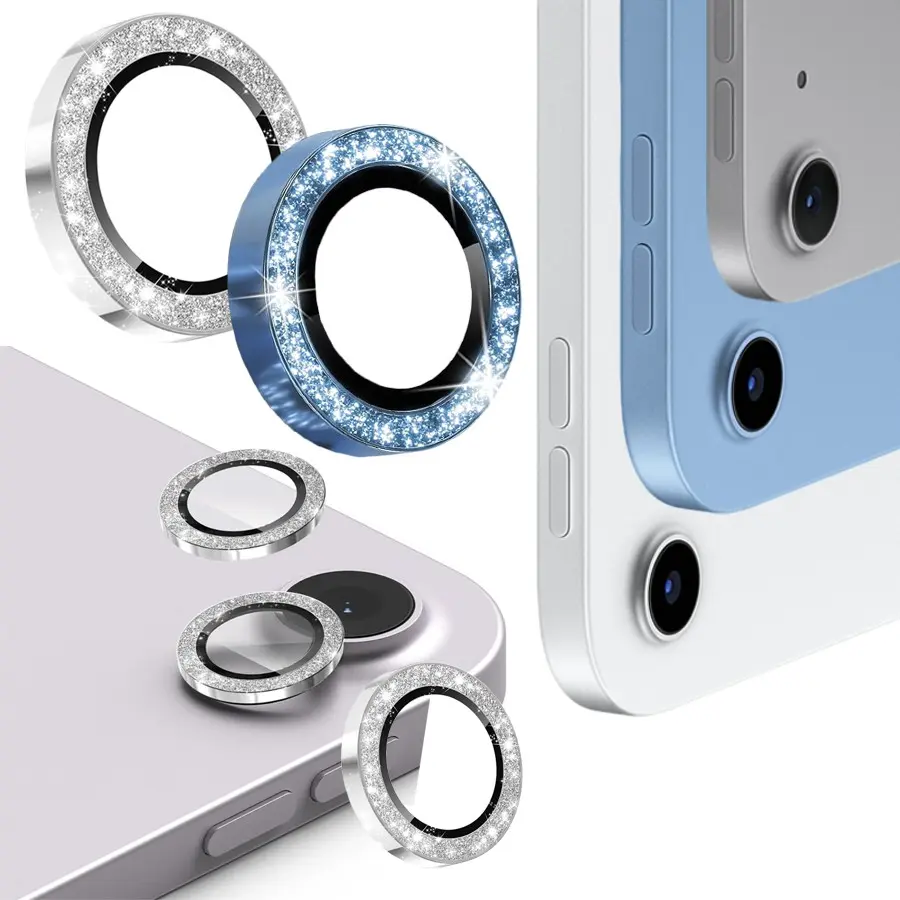 3-Pack Camera Lens Protector for iPad 11" (10th Gen), iPad Air 11" & 13" (2025) | 9H Hardness Tempered Glass with Aluminum Alloy Ring | Case-Friendly Design & Scratch Protection Accessories