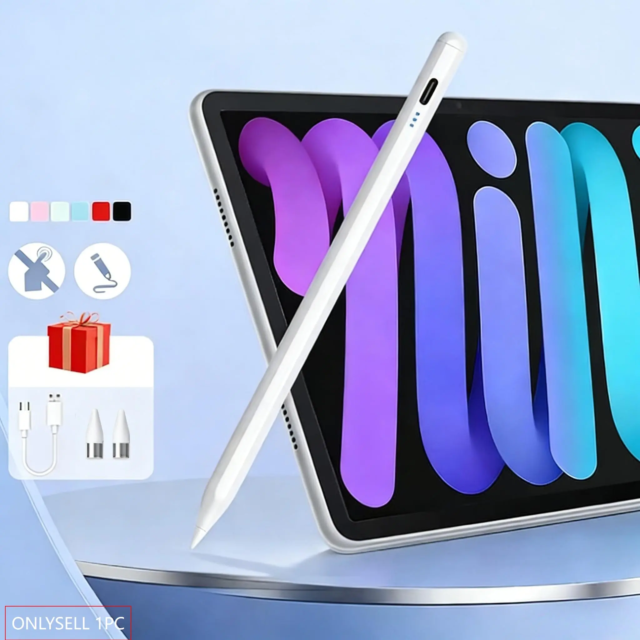Universal second-generation tablet stylus, compatible with iOS, Android and devices including Apple iPads produced after 2018, as well as Xiaomi and Huawei devices.
