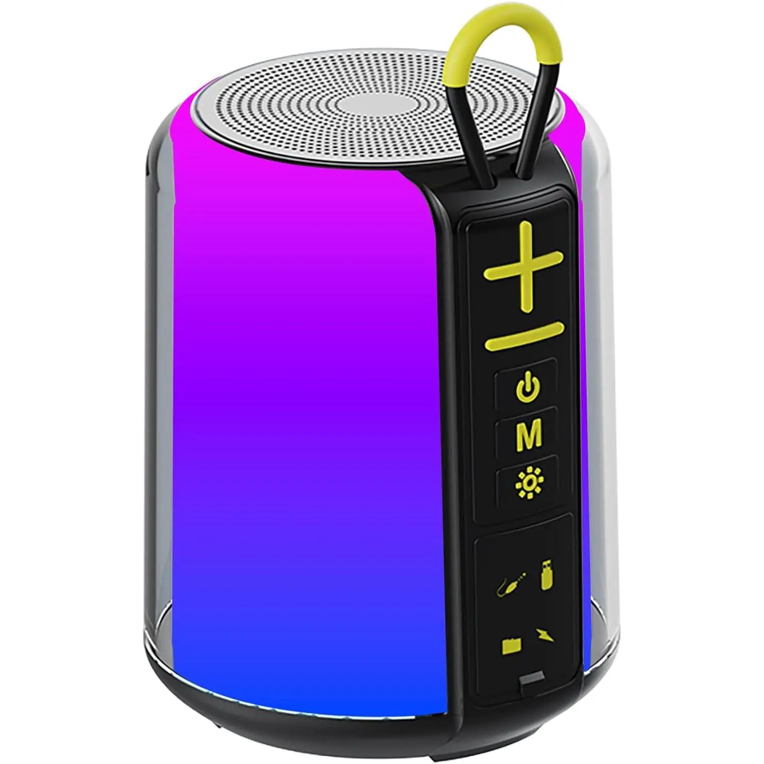 Portable Speaker with RGB Light, AUX/TF-Card/USB Flash Drive Input, Wireless Bluetooth 5.3, TWS Dual Pairing, for Home Outdoor Party