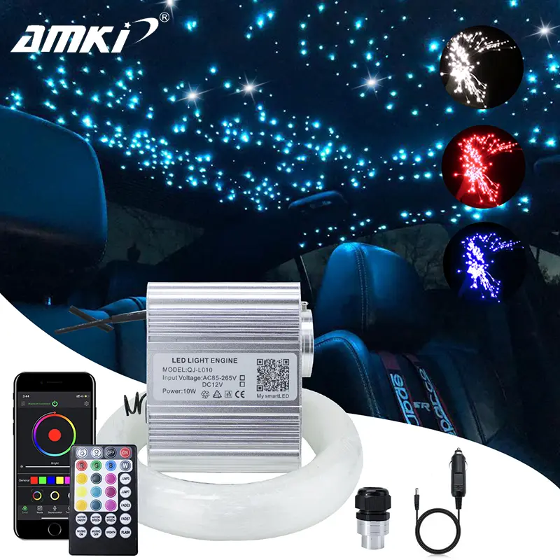 DC12V Car Roof Star Light 10W RGBW Twinkle Car LED Interior Lights Starry Sky Ceiling Bluetooth APP Control LED Fiber Optic Lamp