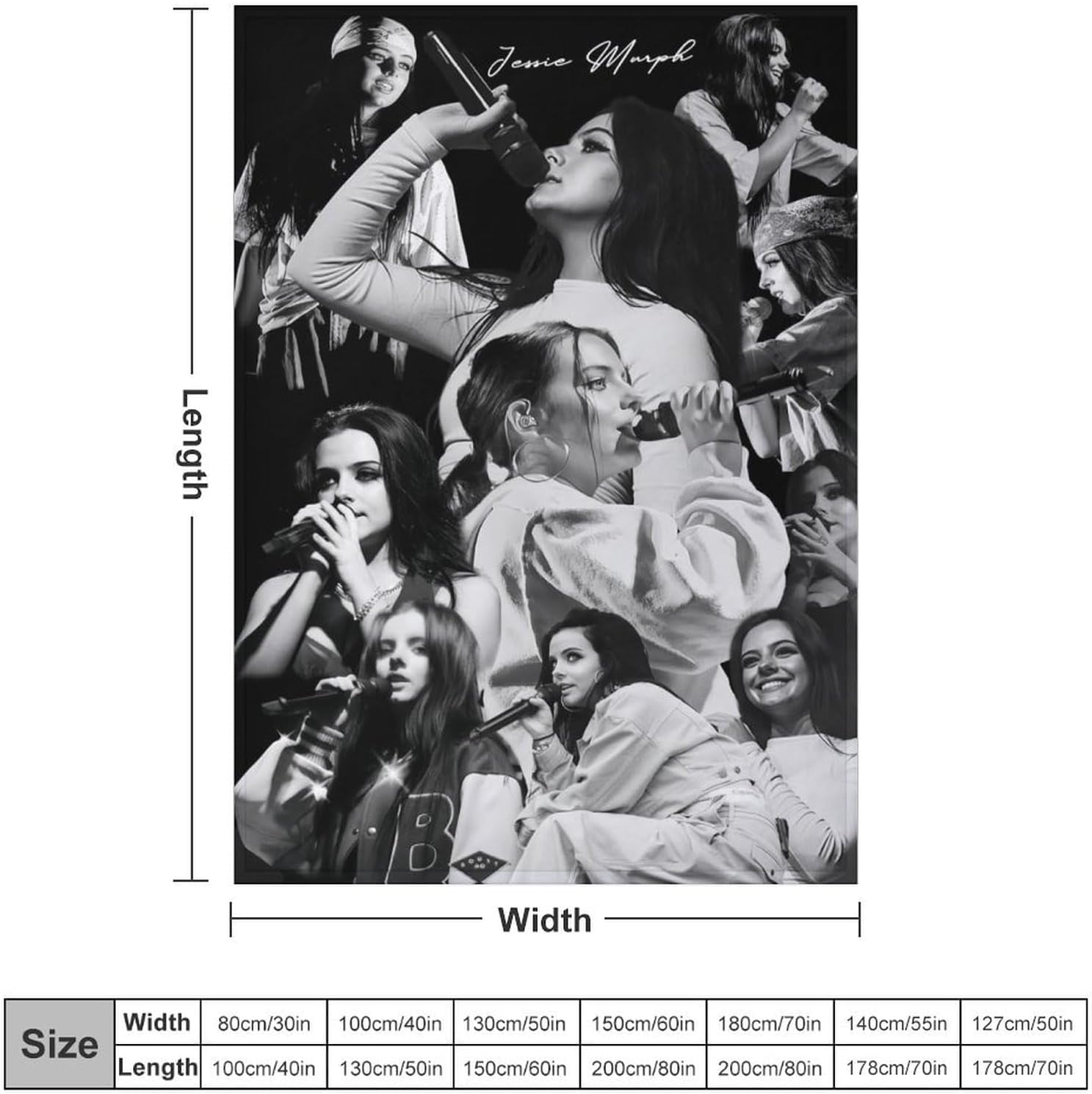 Jessie Murph Music Blanket Soft Cozy Leisure Warm Bed Blanket for Couch & Bedroom, Flannel & Fleece Throw Blankets, Trendy, Aesthetic, Cool, Ideal Gift for Music Fans & Pop Lovers, Birthday, Holiday