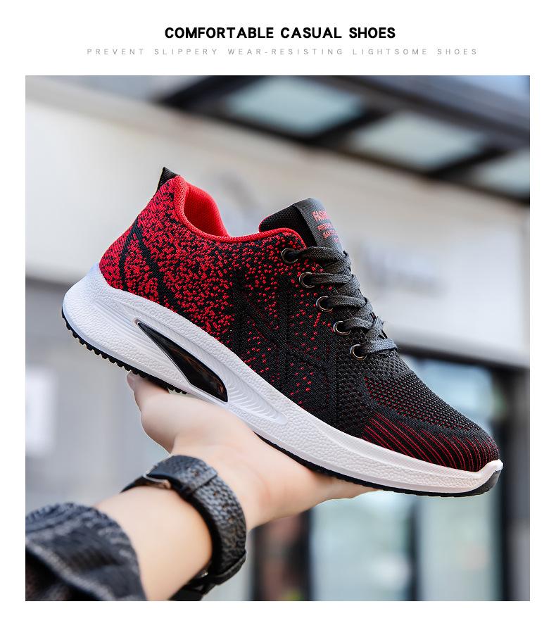 New men's sports shoes with soft soles, comfortable running shoes, breathable fly-knit fabric shoes, popular cross-border export sports and casual shoes