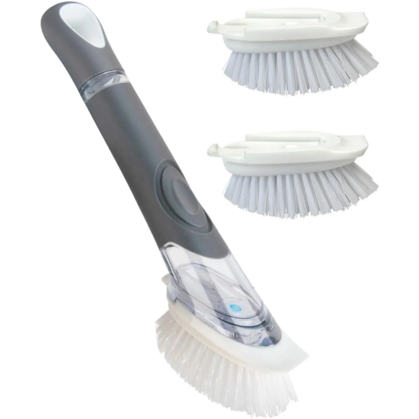 Dish Brush with Soap Dispenser, Heavy Duty Dishwand Kit, Includes 1 Wand & 3 Dish Brush Refill Heads